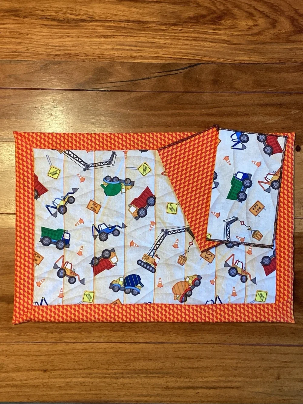 Kids Construction Vehicle Placemat and Napkin Set
